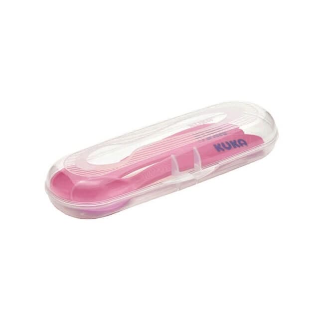 Colheres Com Estojo Rosa Kuka Primeiras Refeições