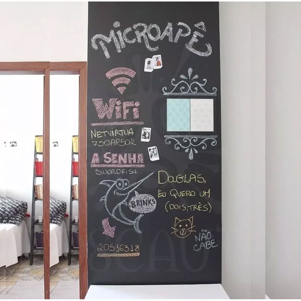 Papel De Parede Lousa Quadro Negro Para Escrita 3 Metros