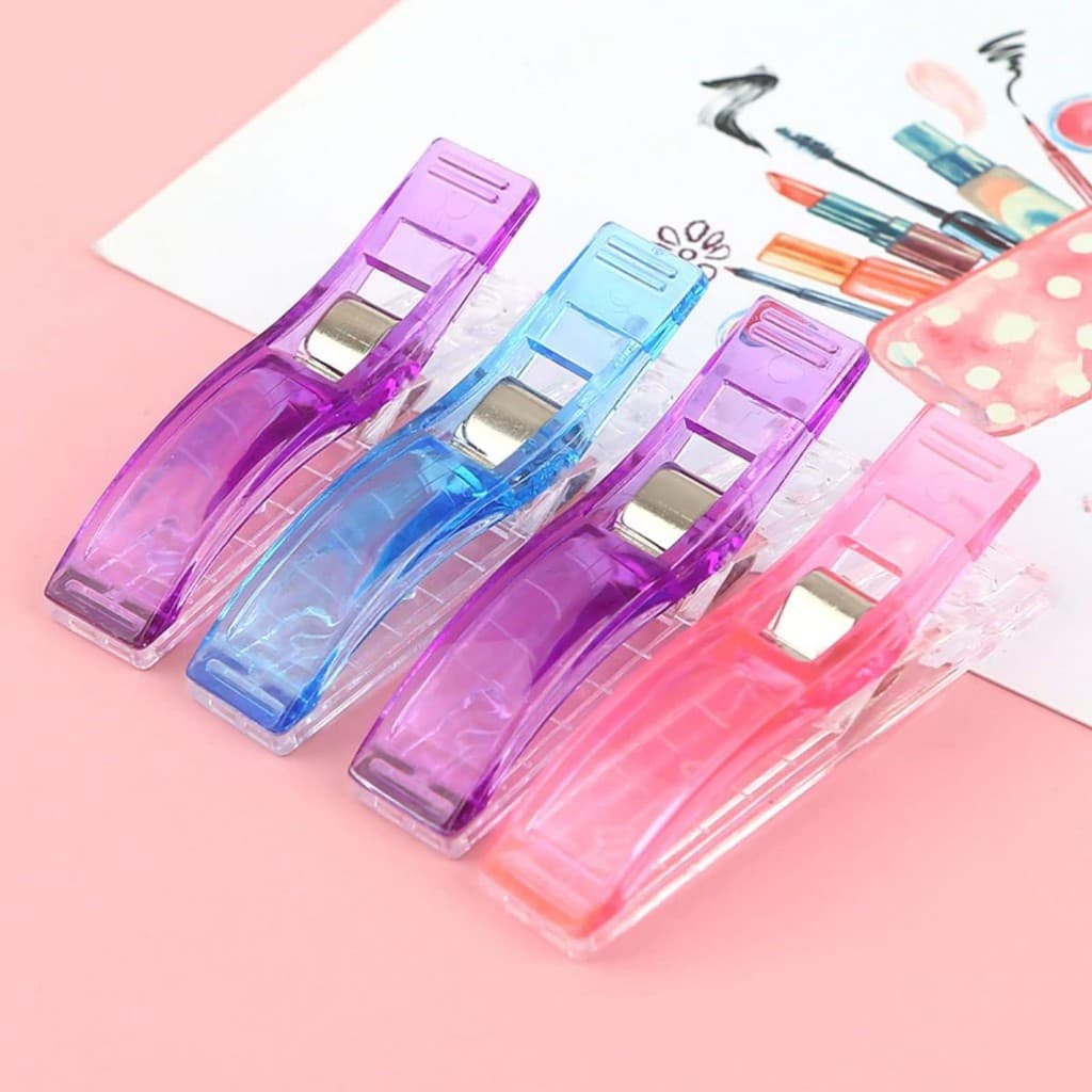 10 Clips, Pregador Ou Grampo Para Costura Quilting/Patchwork/Scrapbook Grande- Colorido