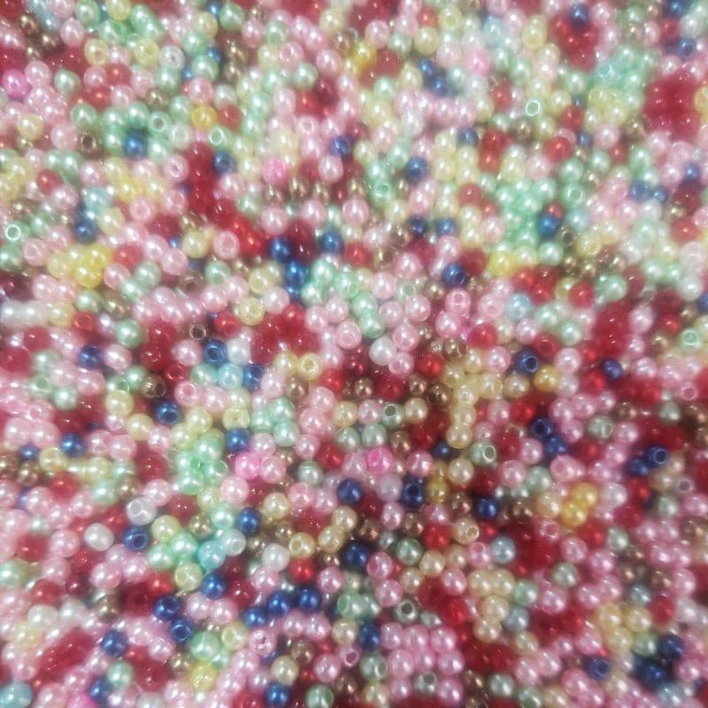 2500 Pérolas 3mm Em Plástico Abs C/furo (500 De Cada Cor)