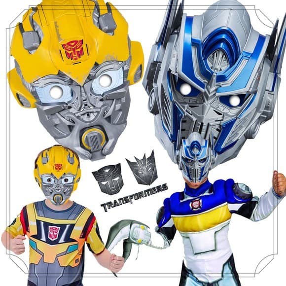 máscaras transformers bumblebee e optimus prime- - 10 unidades