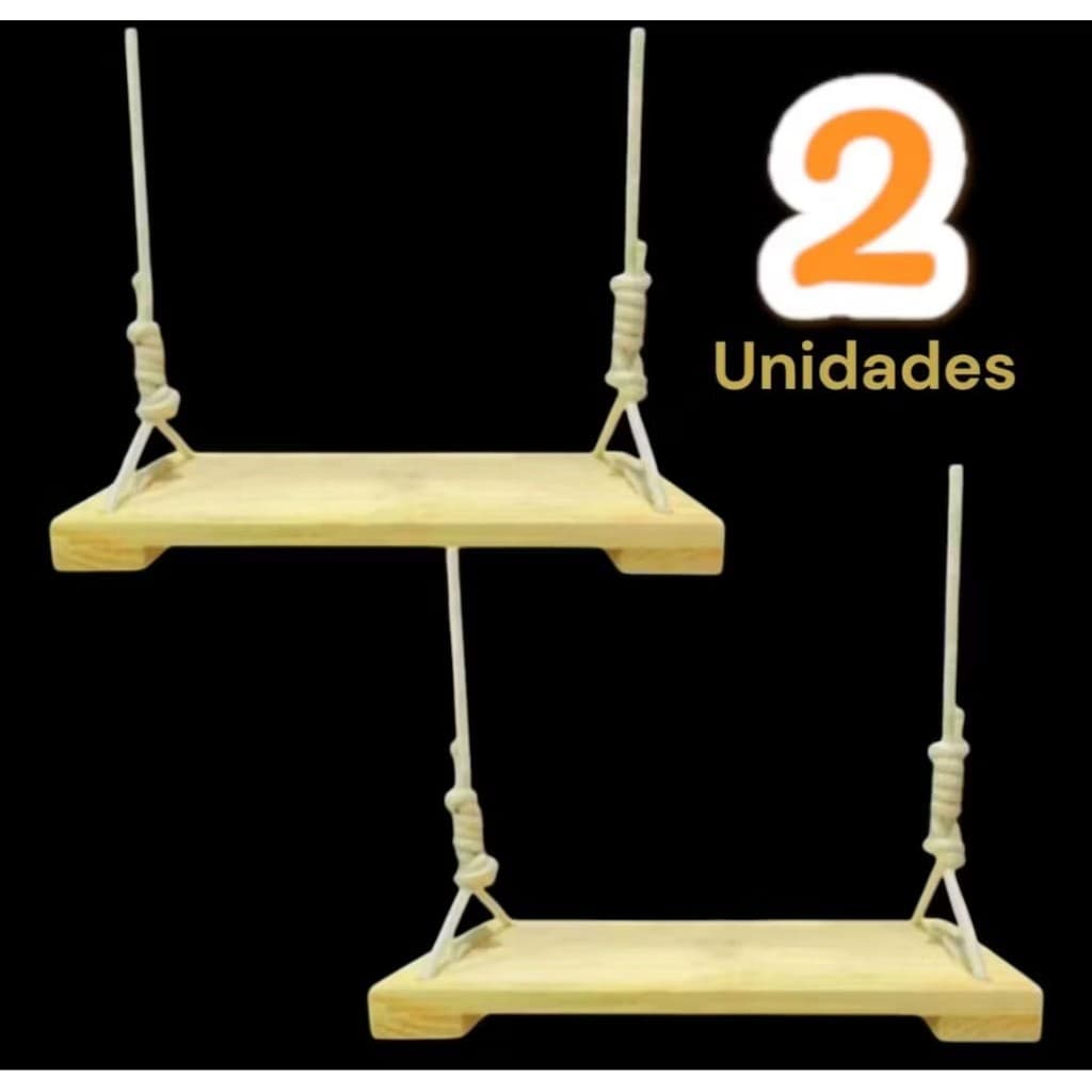 Kit 2 Balanço Em Madeira Com Reforço Infantil + Corda 8m Até 200kg Nacional 1