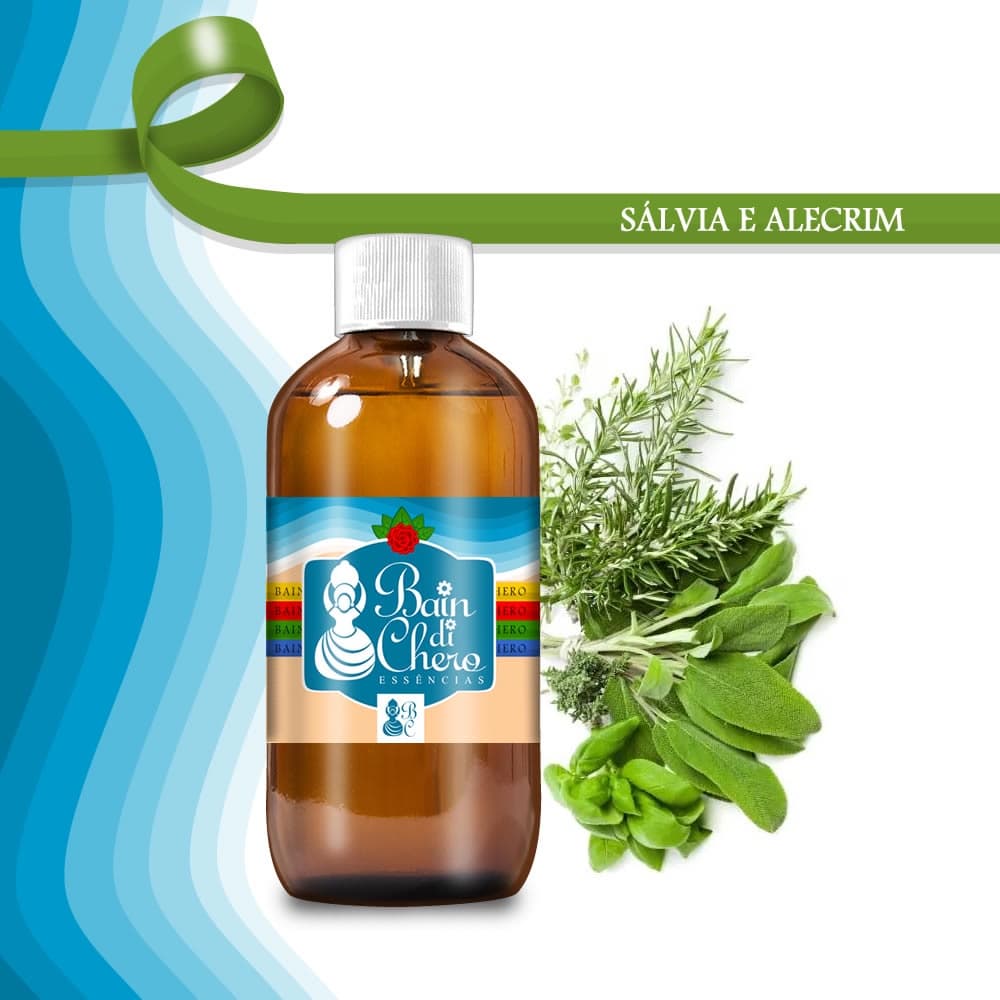 Essência Aromatica Hidrossoluvel Salvia e Alecrim Sabonete Cosmético Bain di Chero 10ml 100ml