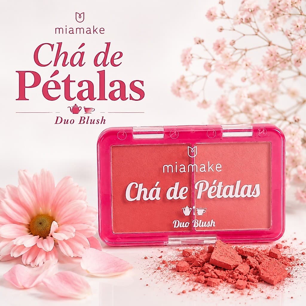 Blush Chá de Pétalas MiaMake – Toque Natural e Romântico nas Suas Maçãs do Rosto!