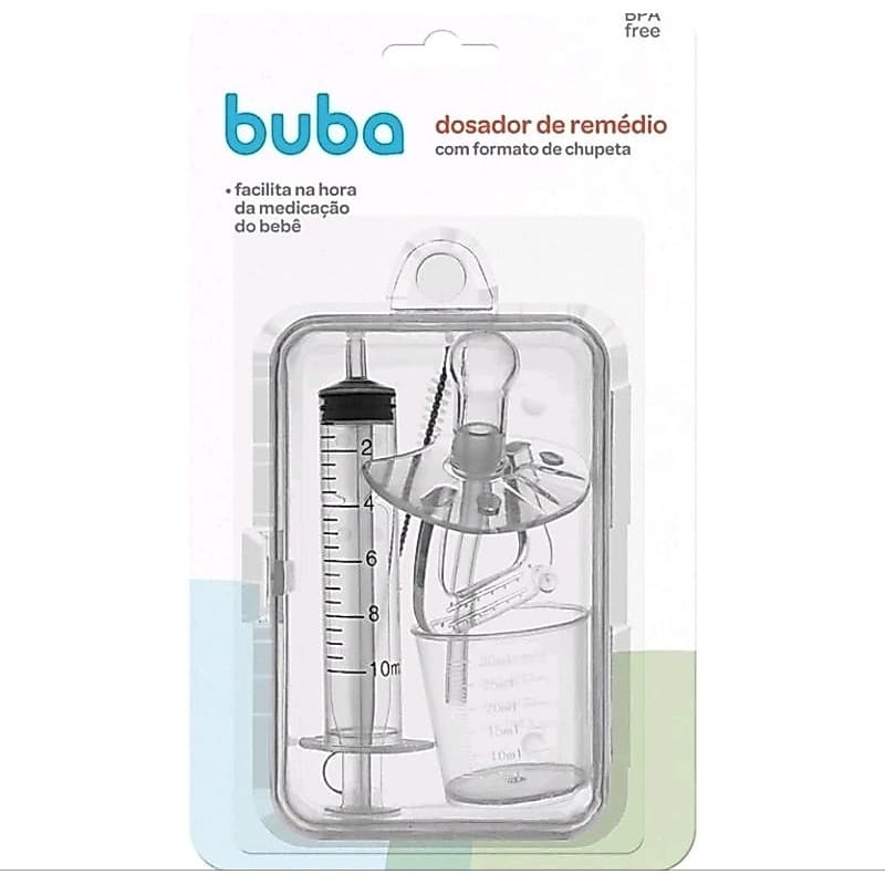 Dosador de remédio com formato chupeta da Buba