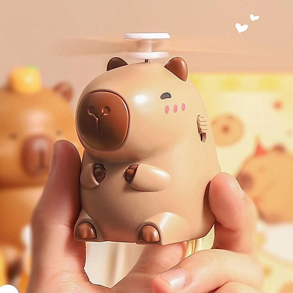 Mini Ventilador Portatil USB Capivara Recarregável Potente Silencioso Pratico Lash Designer