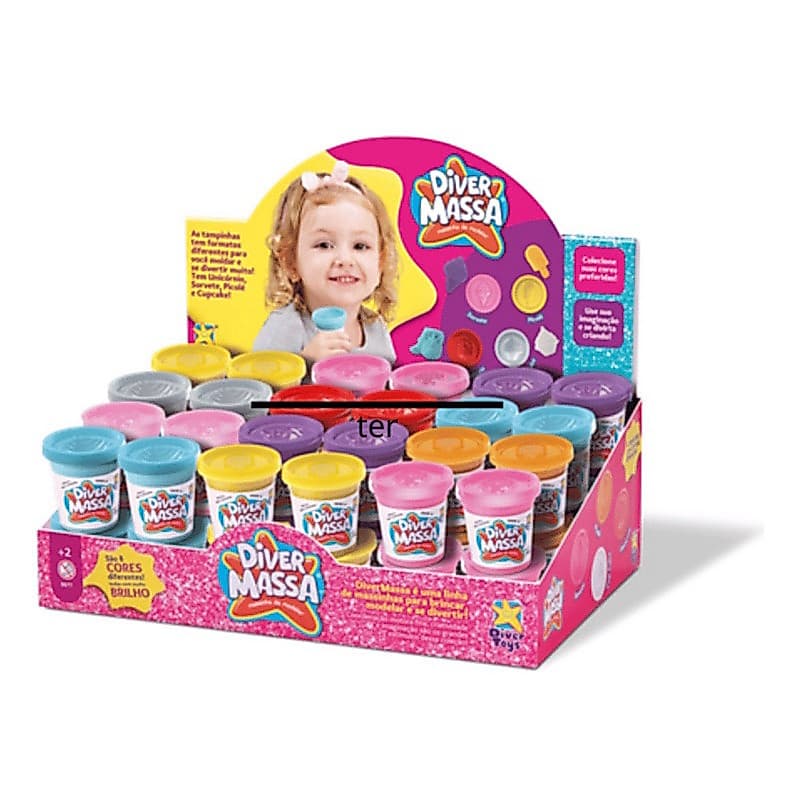 kit com 8 modelos diferentes de Massinha de Modelar Diver Toys 8169