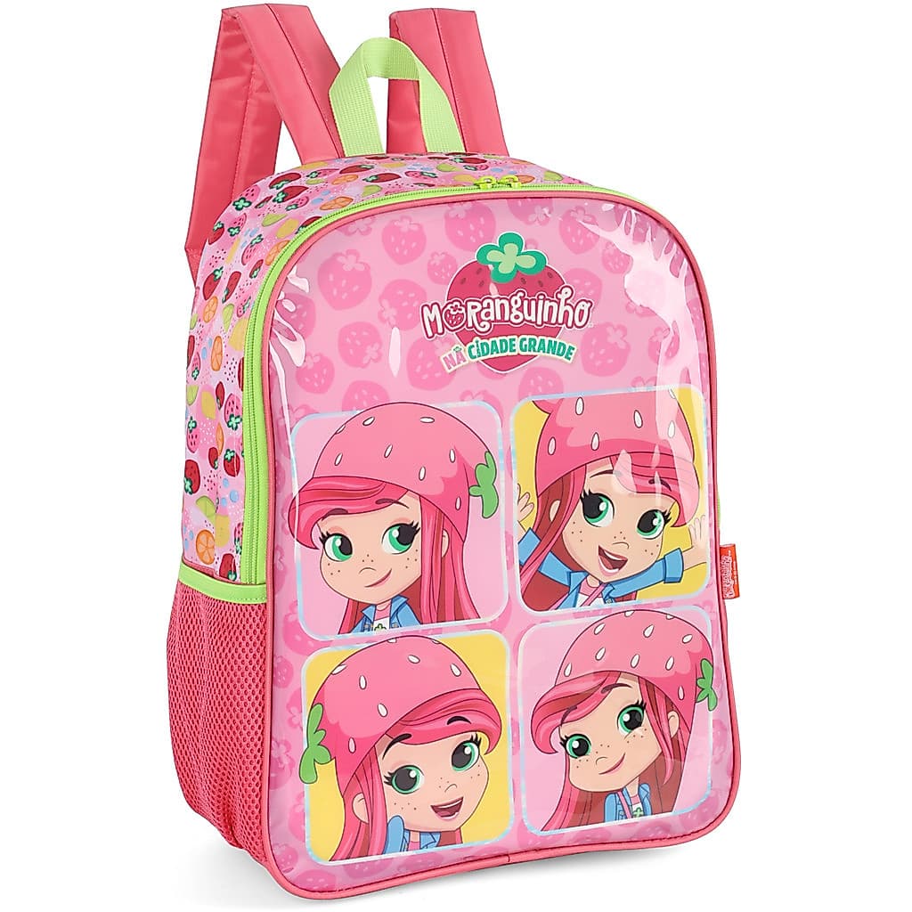 Mochila Infantil Escolar Moranguinho Na Cidade 40cm Original Luxcel