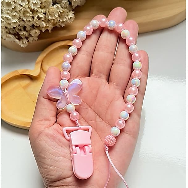 Prendedor de chupeta Personalizado para Menina Borboleta