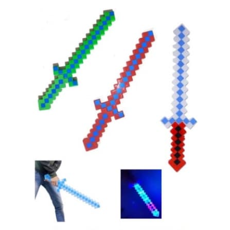Espada de binquedo Infantil similar Minecraft com luz e som