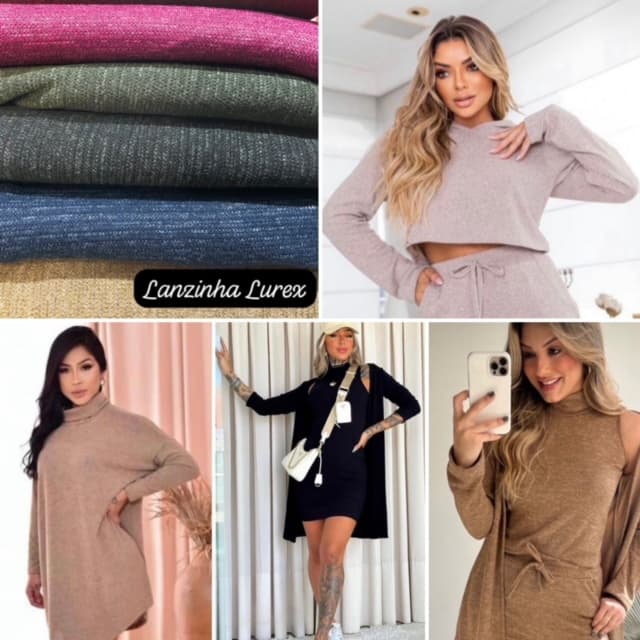 Tecido Malha Lanzinha Lurex com Elastano 1,55m Largura