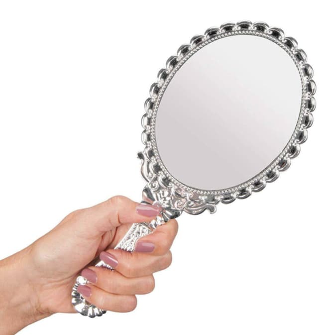 Espelho de Mão Princesa Dobravel Prata..