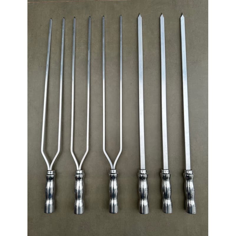 Kit espetos para churrasco em alumínio com 6 unidades