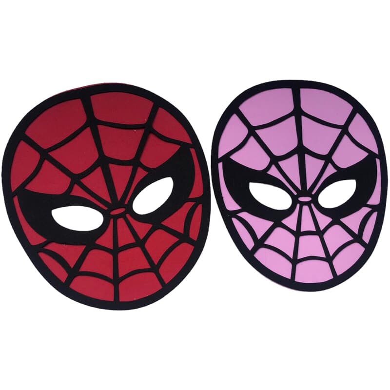 Máscara Homem Aranha Eva Infantil 2 Unidades Festa Aniversário Evento Com Elástico