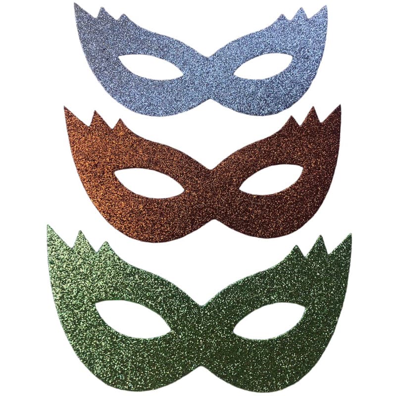 Máscara Carnaval Glitter Festas Baile Casamento Formatura Eventos Coloridas Com Elástico
