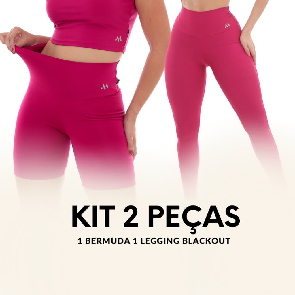 Kit 2 Peças Bermuda & Legging Blackout Zero Transparência