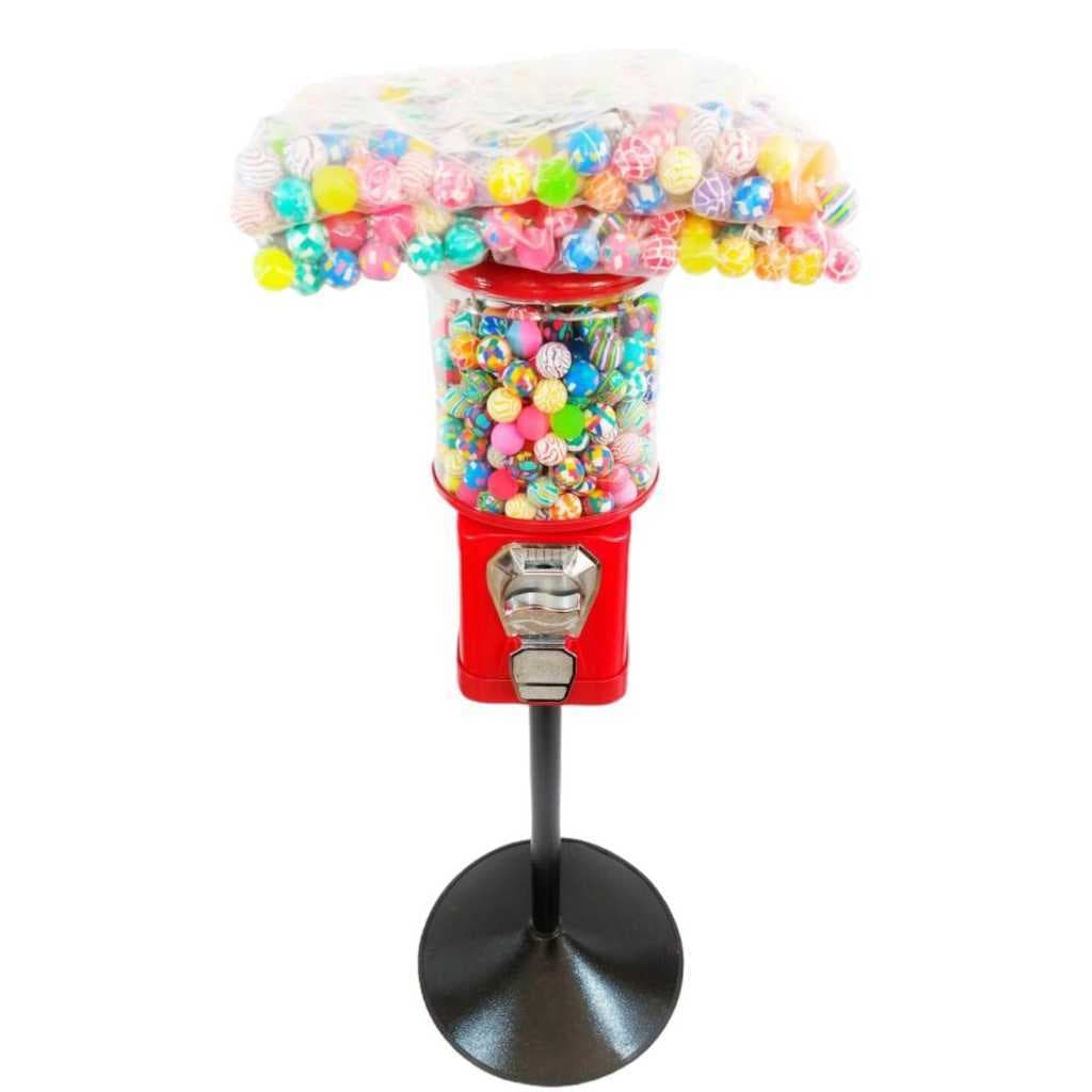 Kit Máquina De Bolinha Pula Pula+ Pedestal Base Redonda + 100 Bolinha Pula Pula 27mm Vending Machine