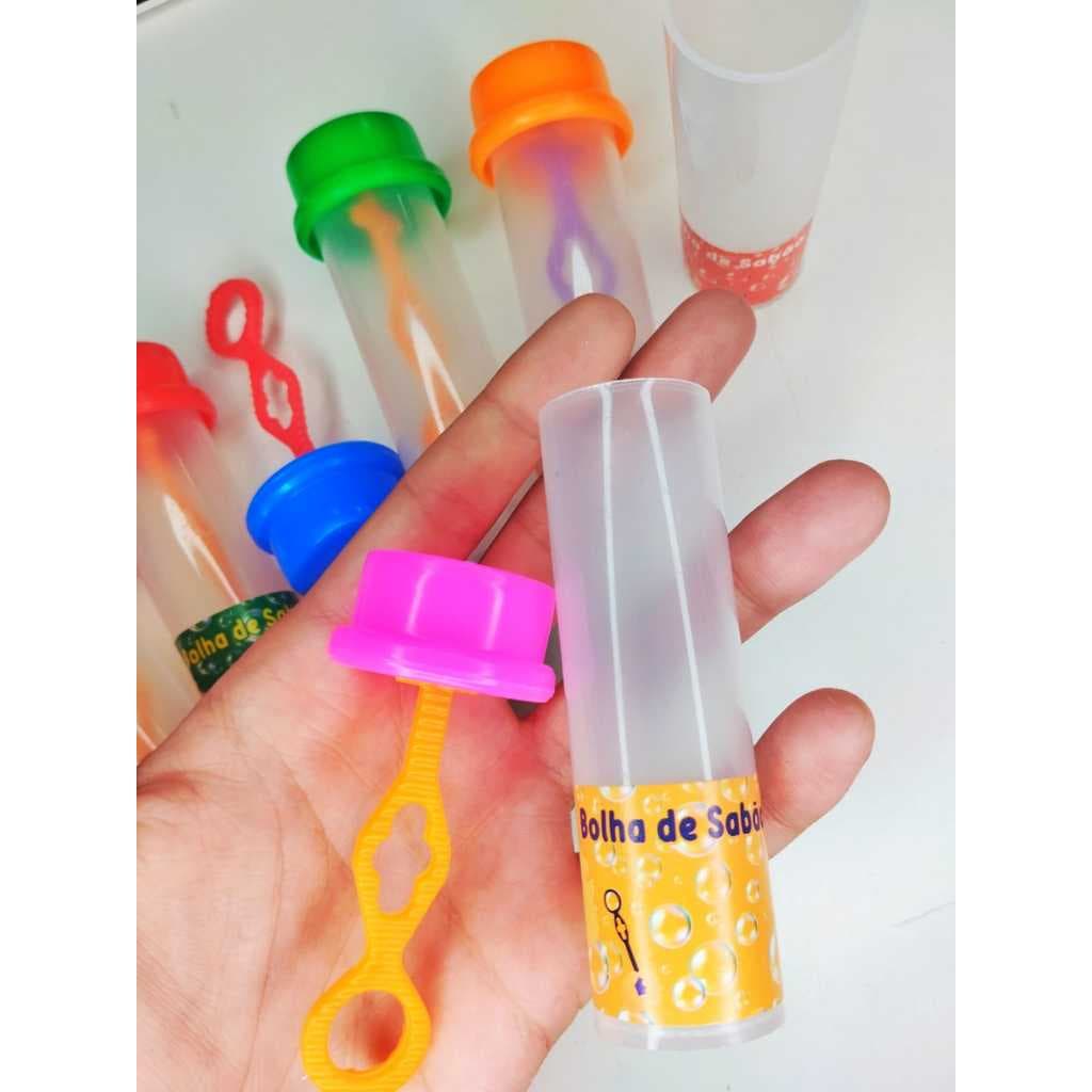 10 Tubo Tubete Para Bolha de Sabão Brinquedo Infantil Para Kit Festa Lembrancinha Aniversario Prenda