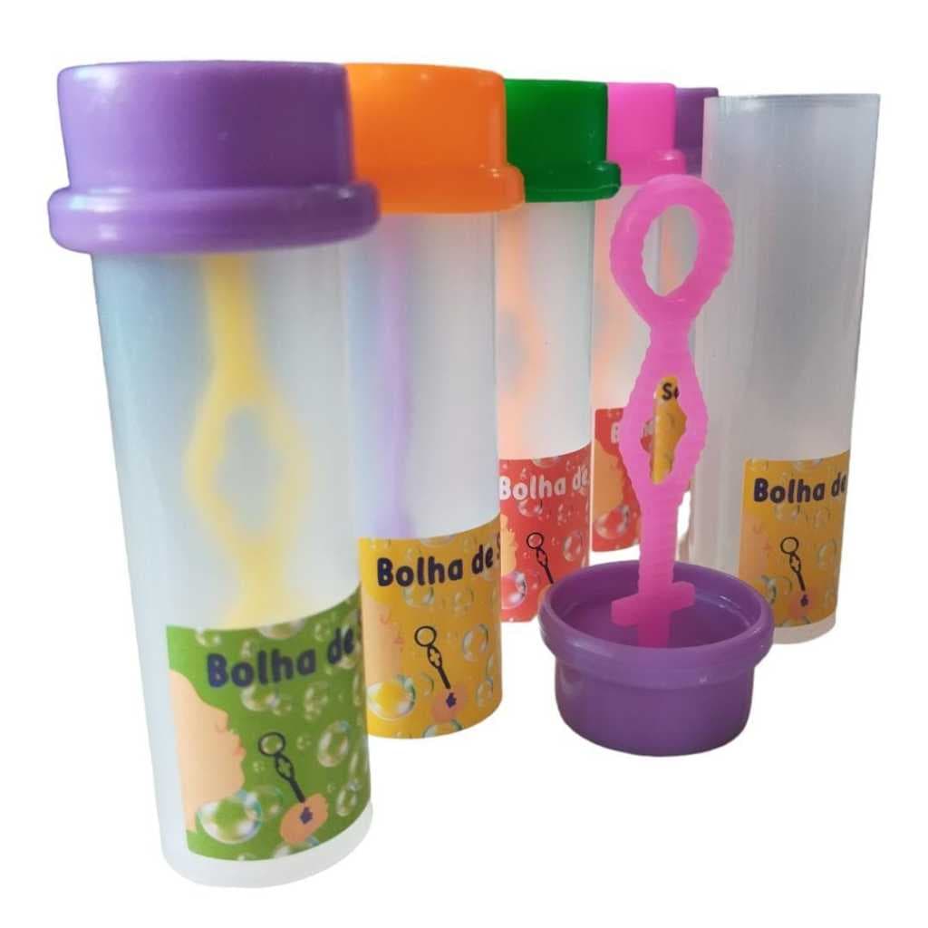 20 Tubo Tubete Para Bolha de Sabão Brinquedo Infantil Para Kit Festa Lembrancinha