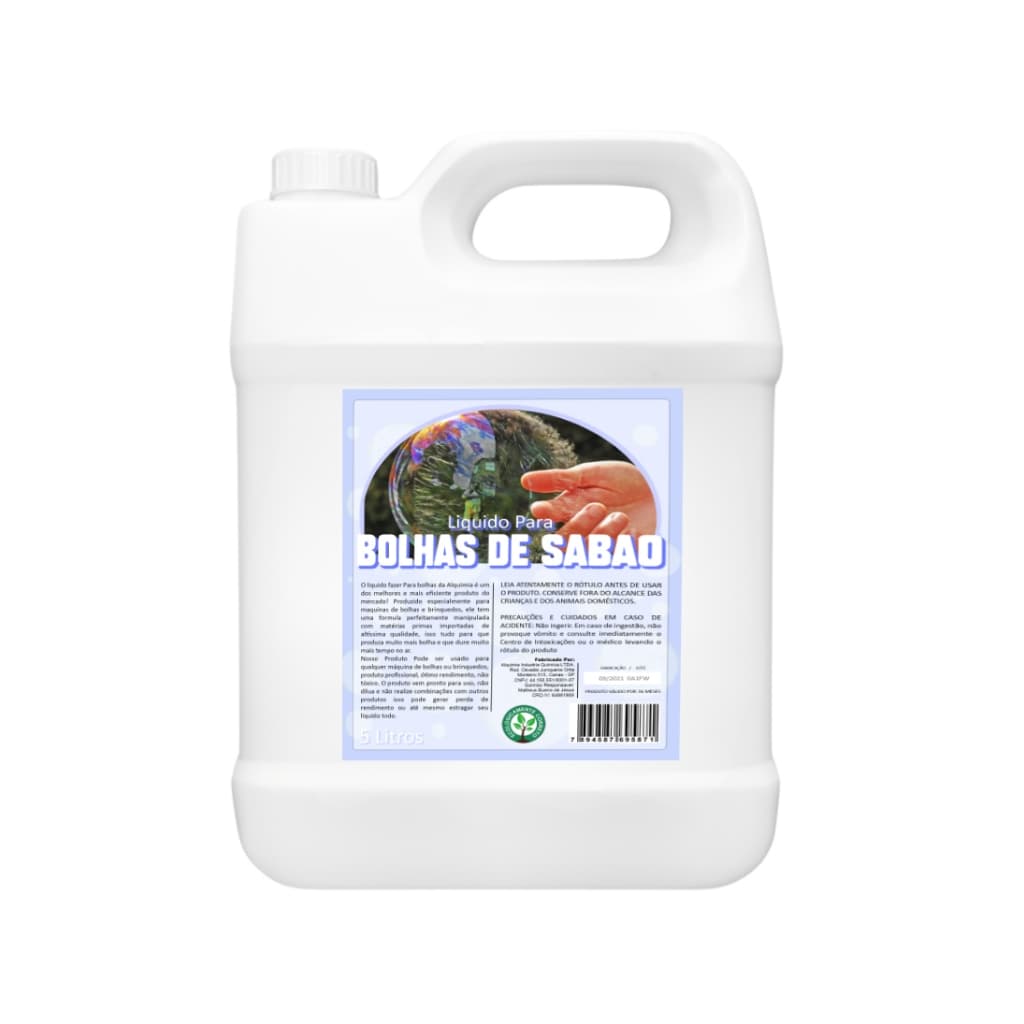 Liquido Bolha De Sabão Bolinhas De Sabão Nova Formula 5 Litros