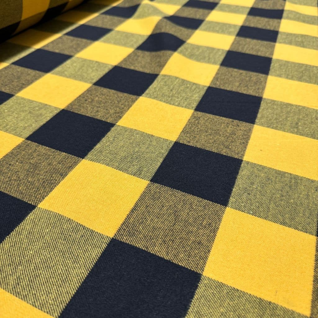 Tecido Flanela Xadrez Amarelo Mostarda 1,47m Para Roupas Festa Junina