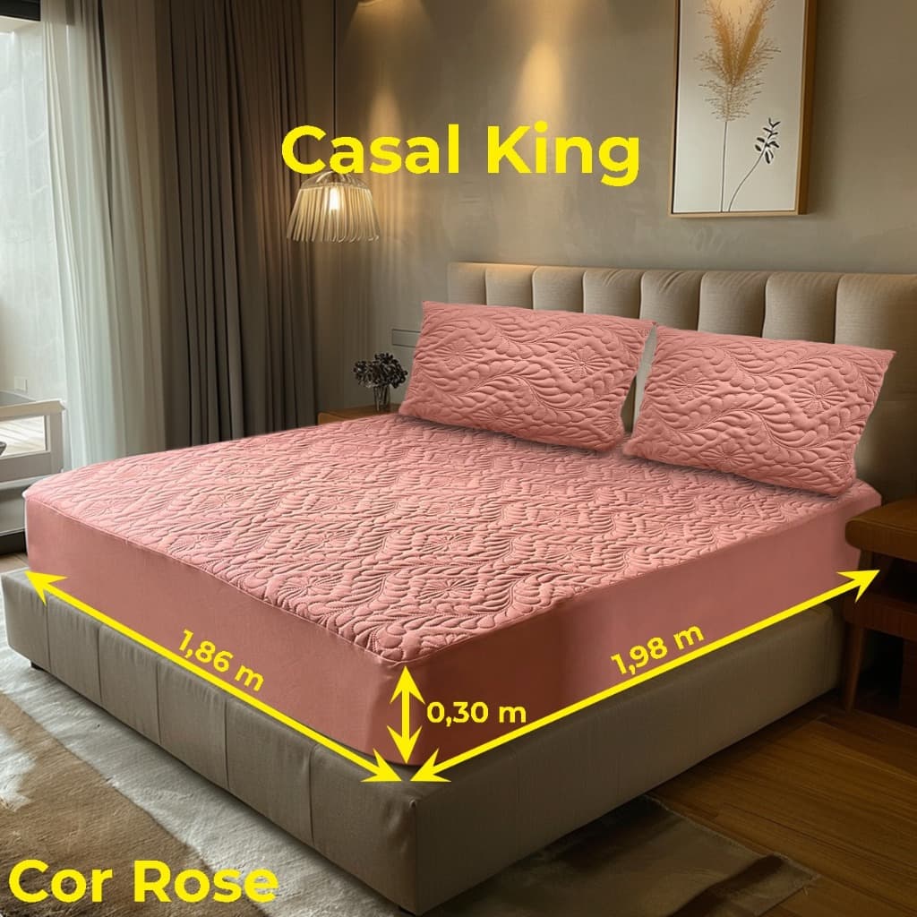 Capa Colchão Protetor Matelado King Size+2 Porta Travesseiro