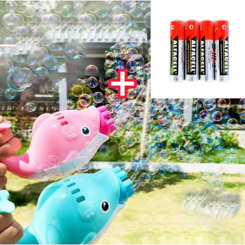 Brinquedo Crianças Máquina Pistola Lança Arma de Bolha Bolinha de Sabão Metralhadora Baleia Golfinho Automatica Eletrica