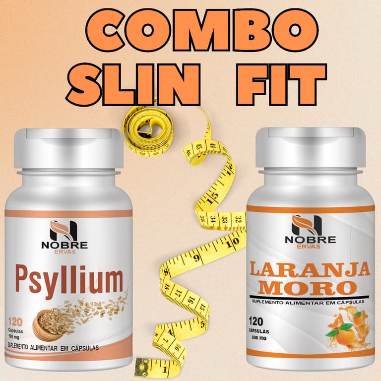 Combo SlimFit Psyllium e Laranja Moro - Nobre Ervas 100% Pura