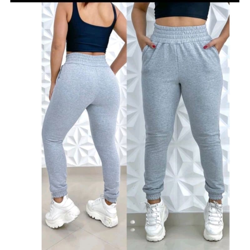Calca Jogger Moletom Feminina Tecido Grosso/ Fanelado