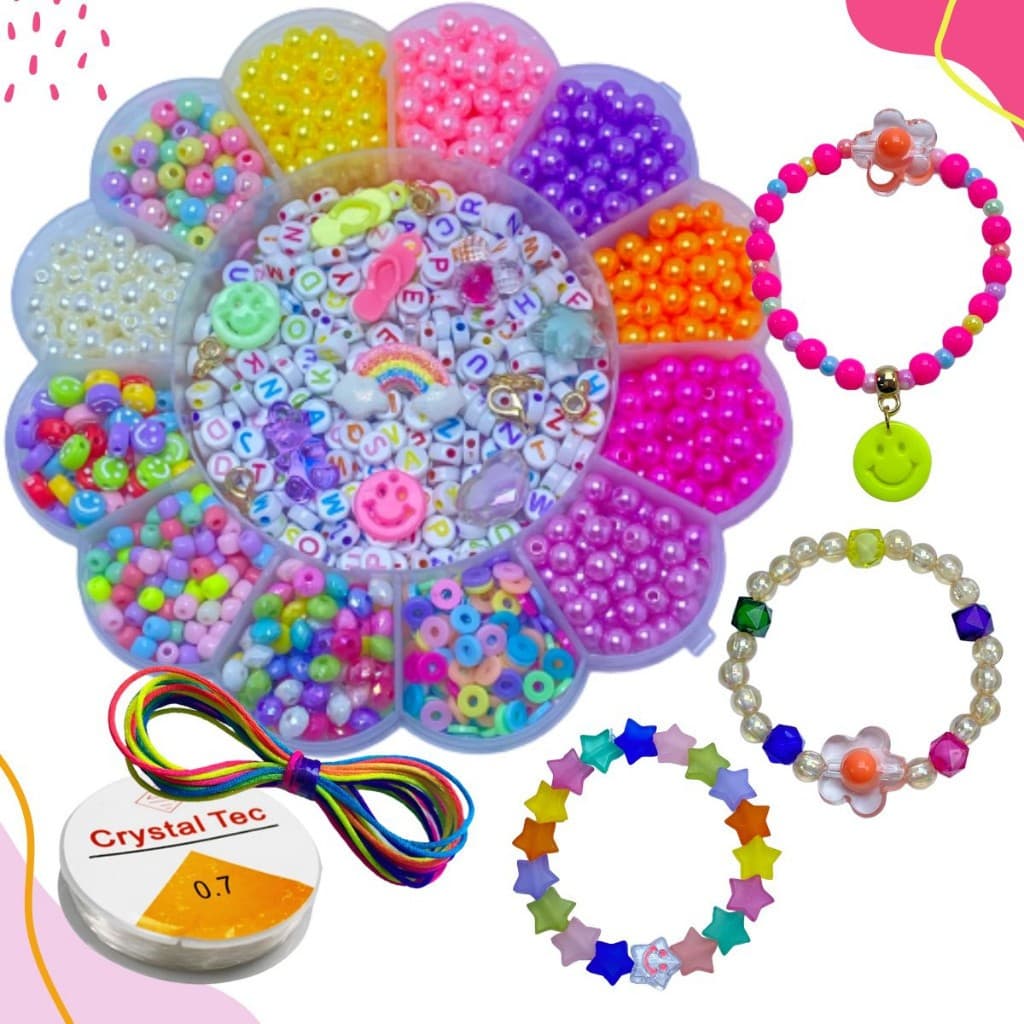 Maleta Infantil Maleta Florzinha, Borboleta, Ursinho Silicone Micangas de fazer Pulseiras Miçangas Colares