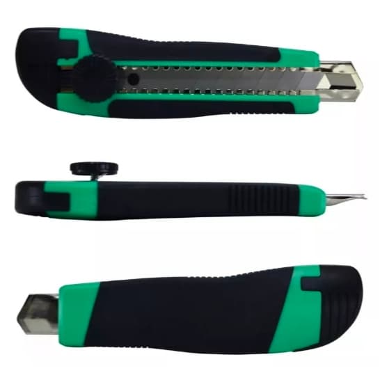 Estilete Para Corte Profissional Ideal Para Uso Escolar, Trabalho, Faculdade Artesanatos 18mm Cor Verde Pronta Entrega!