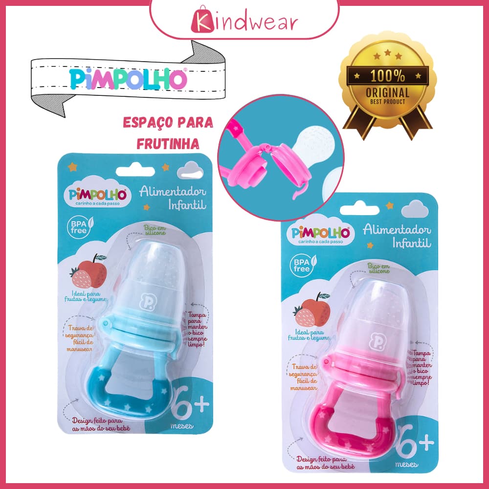 Chupeta Alimentadora Pimpolho Bebê para Fruta Bico de Silicone