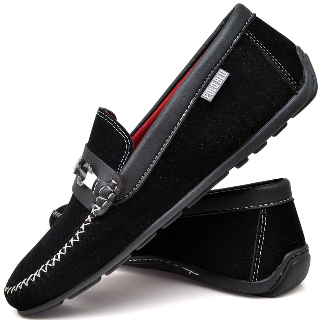 Sapato Mocassim Masculino Casual com Fivela em Camurça do 37 ao 44