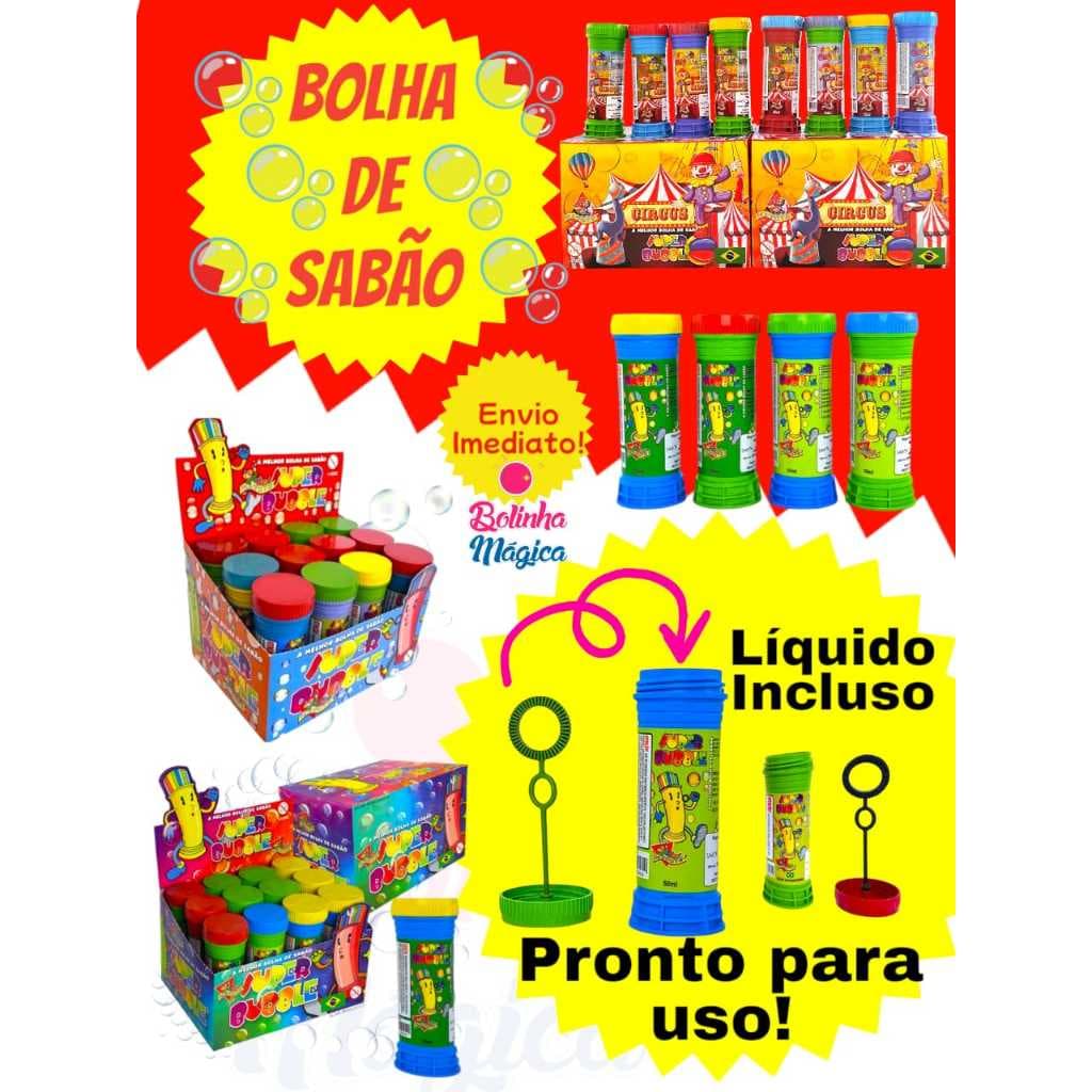 Kit 30 Bolha De Sabão Bolinha Assoprar com Liquido Para São João Festa Lembrancinha Prenda novo