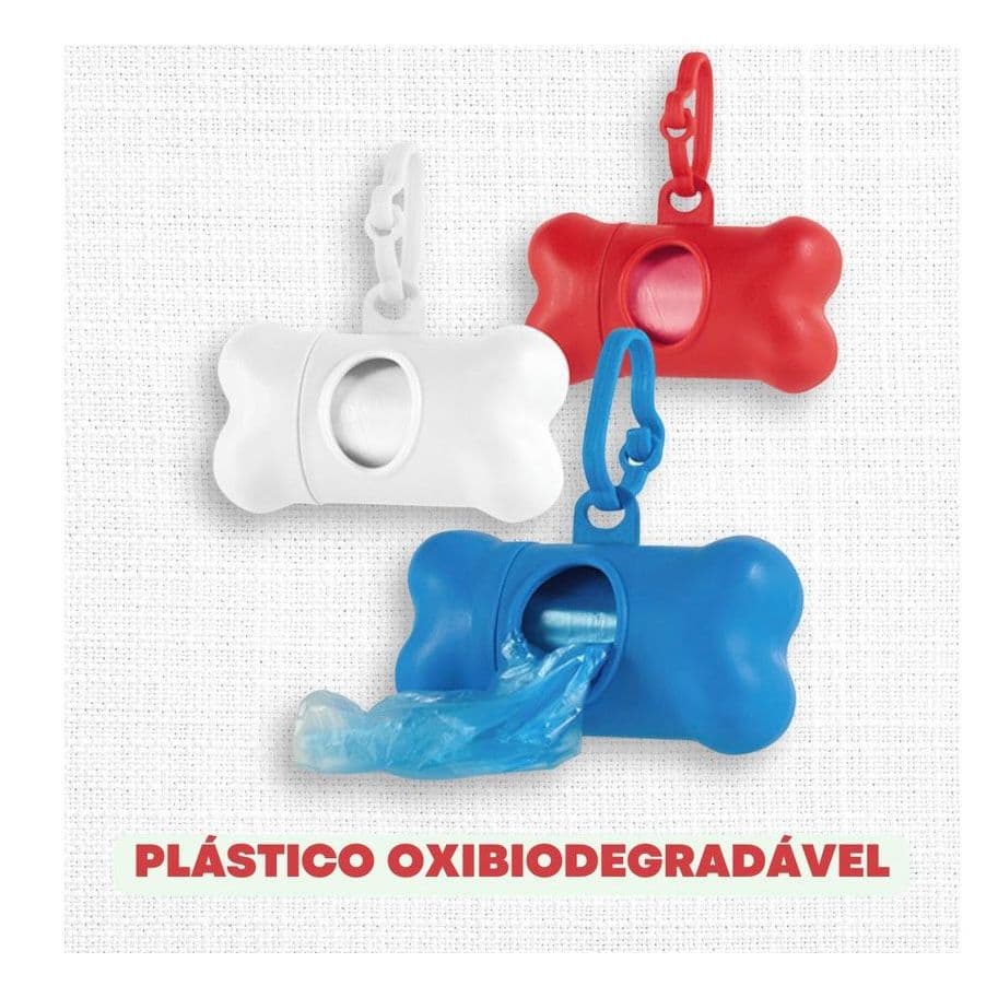KIT HIGIENICO CATA CACA PET OSSO COLETOR COM 40 SACOS BIODEGRADAVEIS