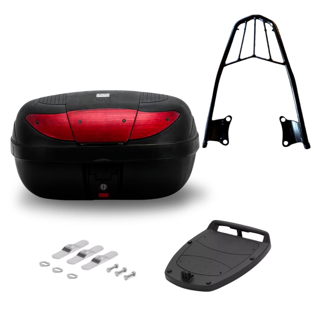 Kit Bagageiro Churrasqueira Cb 300 (Todas) + Baú Bauleto 45 Litros