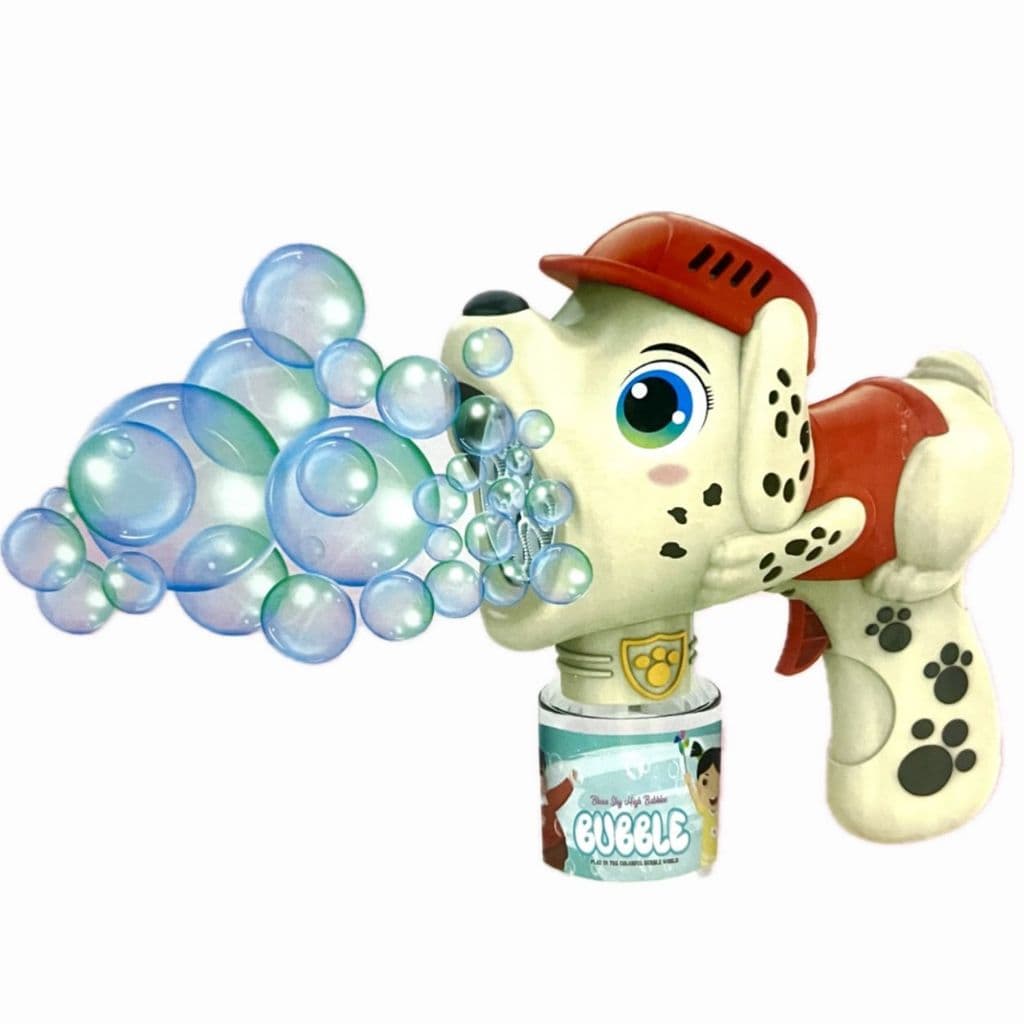 Maquina de Bolhas Cachorro Cachorrinho para Crianças Lança Bolhas