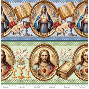 Tricoline Digital- BARRADO  COLECÃO SANTOS RELIGIOSOS II