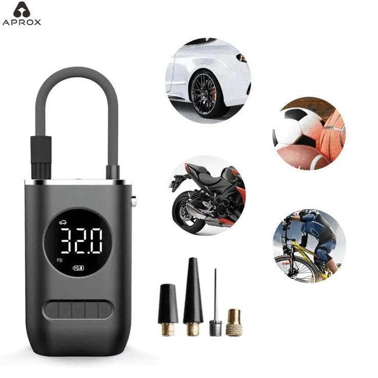 Mini Compressor de Ar Portatil Recarregavél Digital USB Calibrador Pneu Carro Moto Bike