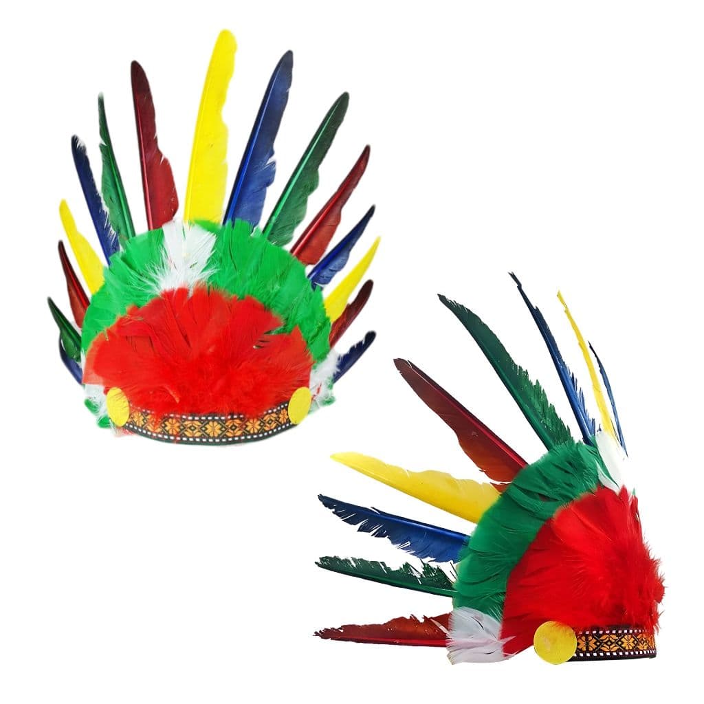 Cocar de Ìndio Penas Coloridas Luxo Coroa de Índio Para Festa Fantasia Carnaval