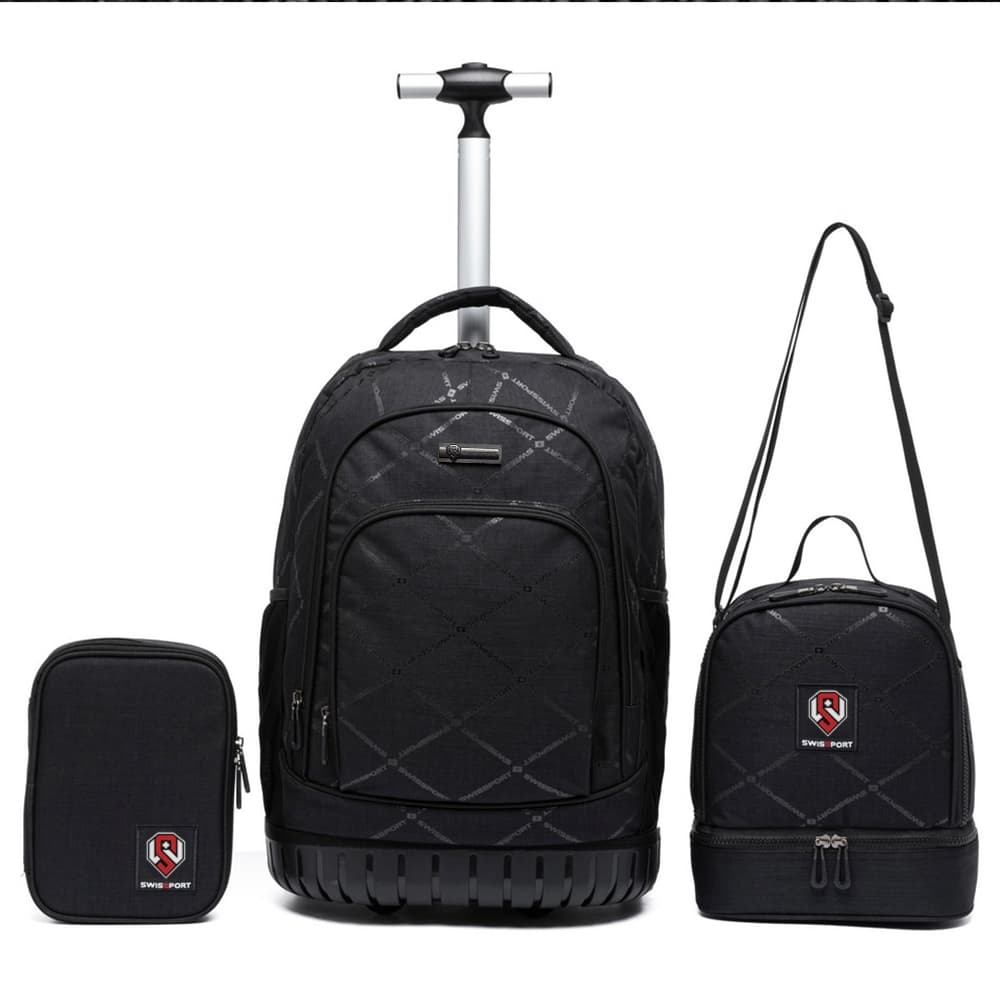 Kit Mochila Estojo Lancheira Executiva Swissport Masculina Reforçada