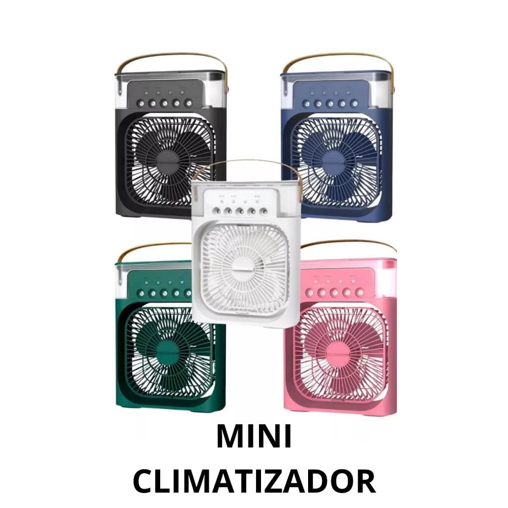 Mini Ventilador Ar Condicionado Climatizador Umidificador Portátil USB Led Quarto Sala Escritório