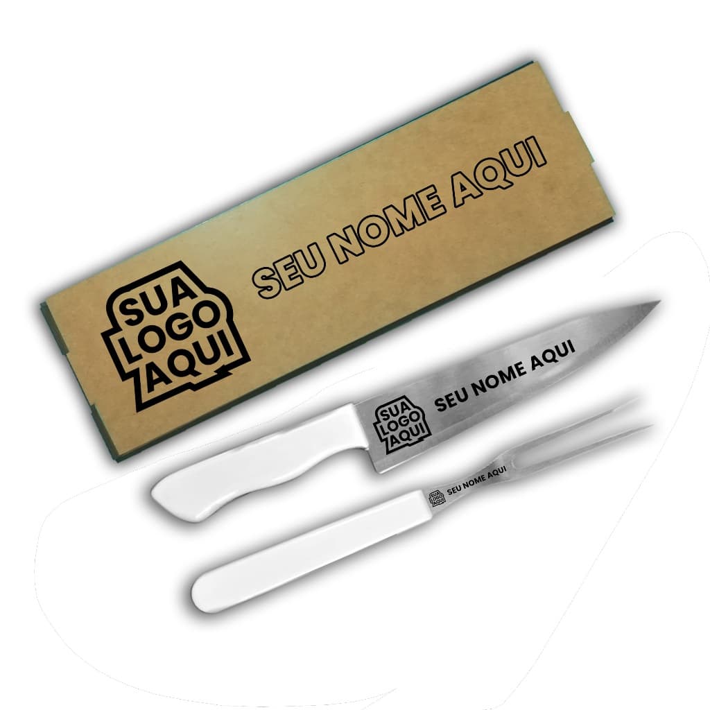Kit churrasqueiro personalizado com garfo e faca