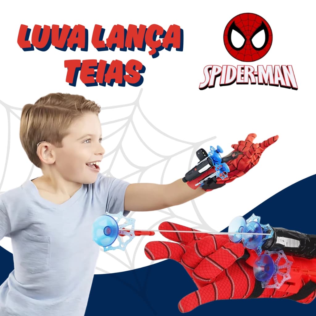 Luva Lançadora Homem Aranha Infantil Menino Spider Man Disparo Dardo Atirador Vingadores