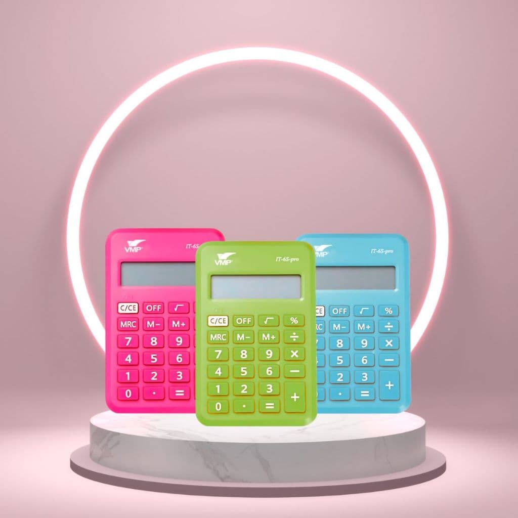 Calculadora de Bolso 8 Dígitos Neon Escritório Teclado Pequena Compacta Portátil