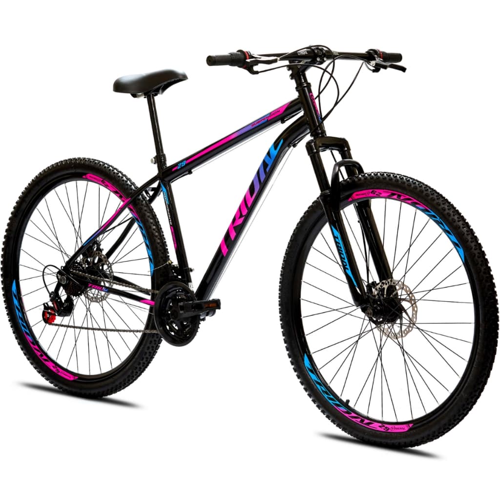 Bicicleta Aro 29 Aço Mountain Bike Tridal com Freio a Disco e Suspensão Dianteira New Suspension
