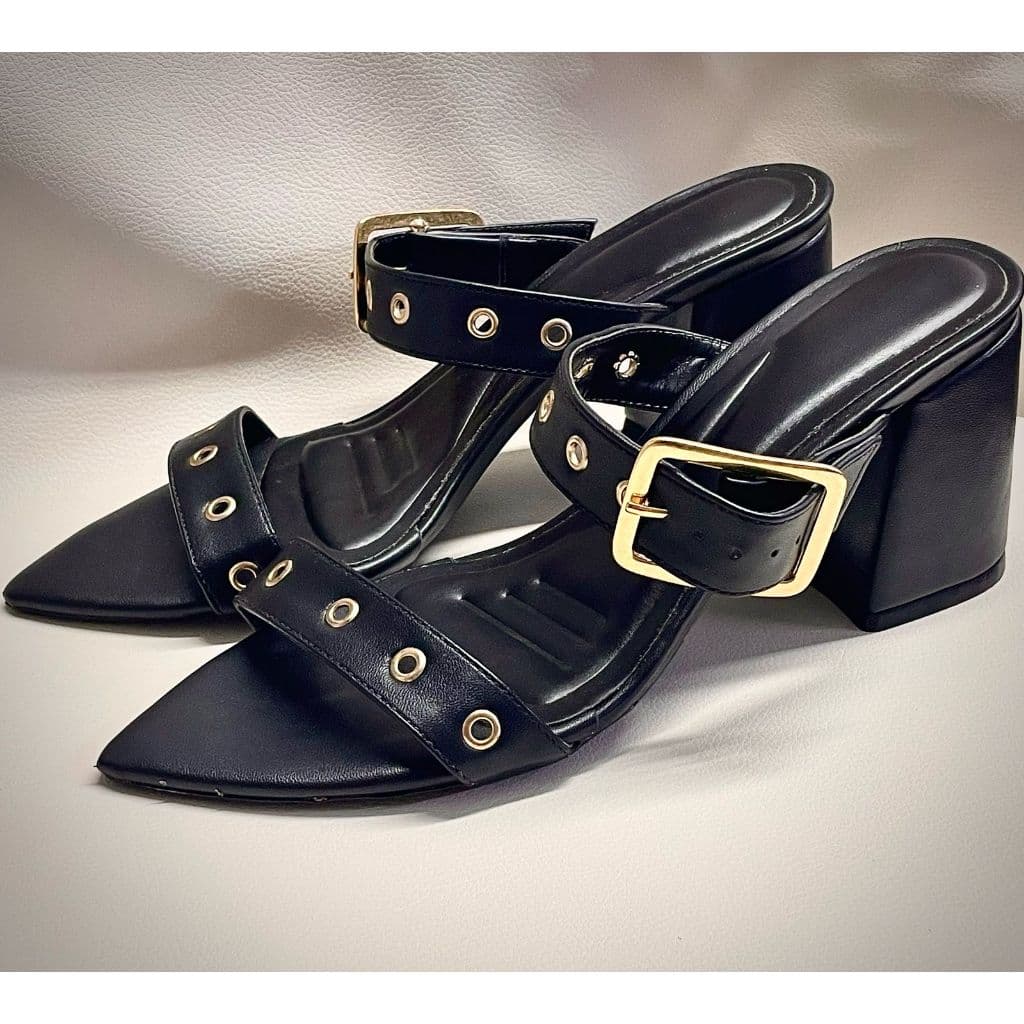 Tamanco Napa bico folha - Salto 6cm