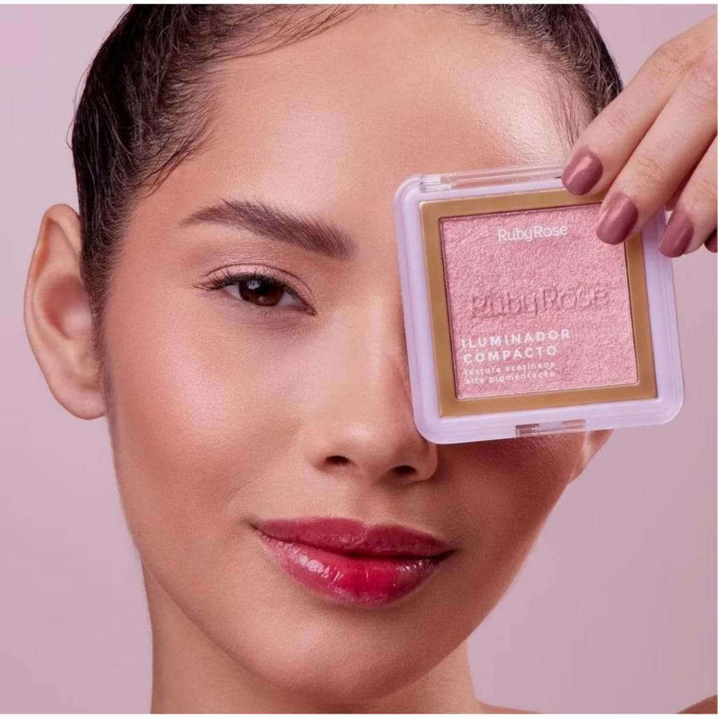 ILUMINADOR COMPACTO ACETINADO CREMOSO ALTA PIGMENTAÇÃO - RUBY ROSE
