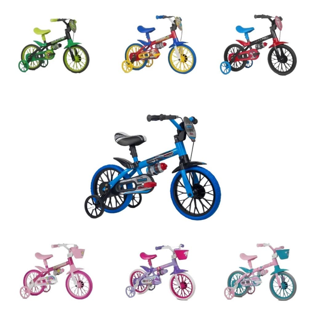 Bicicleta Infantil Nathor Aro 12 | com Rodinhas - Meninos e Meninas