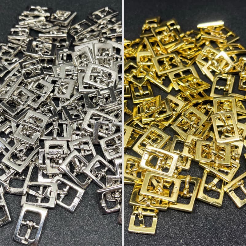Fivela para Calçados e Pulseiras em Zamac Dourado e Prata 8mm – 50 Peças (Kit com 25 de cada cor)